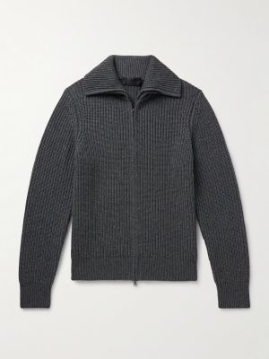 Ribbed-Knit Zip-Up Cardigan Ribbed-Knit Zip-Up Cardigan