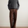 Ribbed-Knit Zip-Up Cardigan - OU