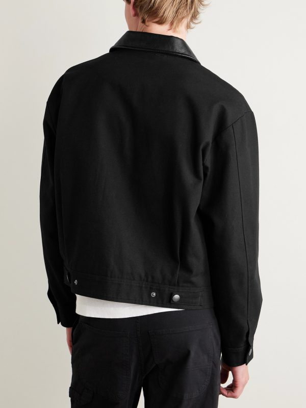 Donatello Leather-Trimmed Canvas Jacket - BK Donatello Leather-Trimmed Canvas Jacket - BK