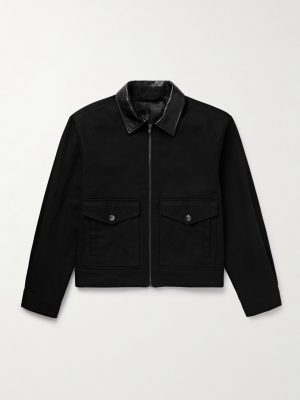 Donatello Leather-Trimmed Canvas Jacket Donatello Leather-Trimmed Canvas Jacket