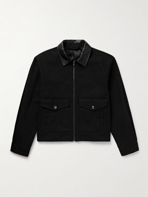Donatello Leather-Trimmed Canvas Jacket Donatello Leather-Trimmed Canvas Jacket