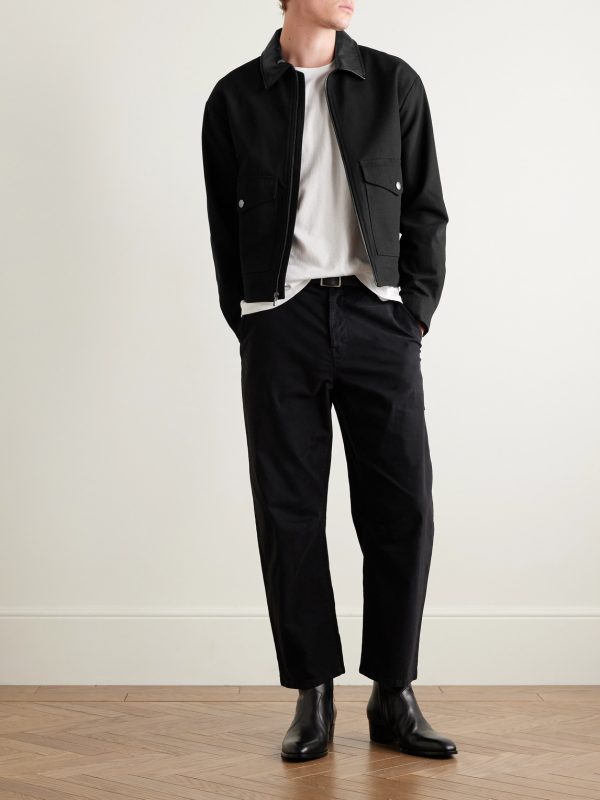 Donatello Leather-Trimmed Canvas Jacket - OU Donatello Leather-Trimmed Canvas Jacket - OU