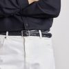 3cm Nic Woven Leather Belt - FR