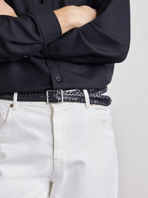 3cm Nic Woven Leather Belt - FR
