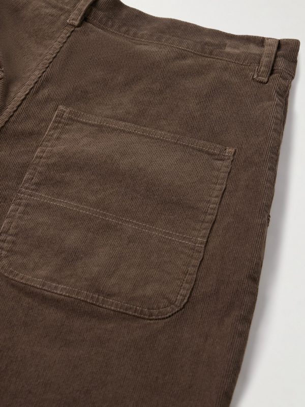 Carpenter Cropped Straight-Leg Cotton-Blend Corduroy Trousers - CU
