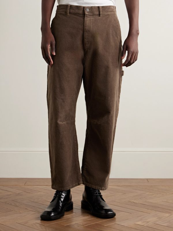 Carpenter Cropped Straight-Leg Cotton-Blend Corduroy Trousers - FR