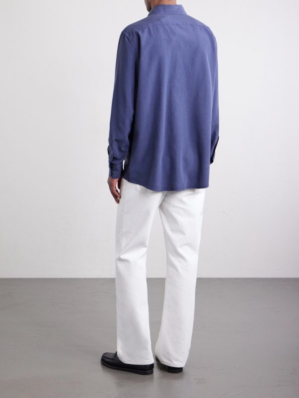 Garment-Dyed Mulberry Silk Shirt - BK Garment-Dyed Mulberry Silk Shirt - BK