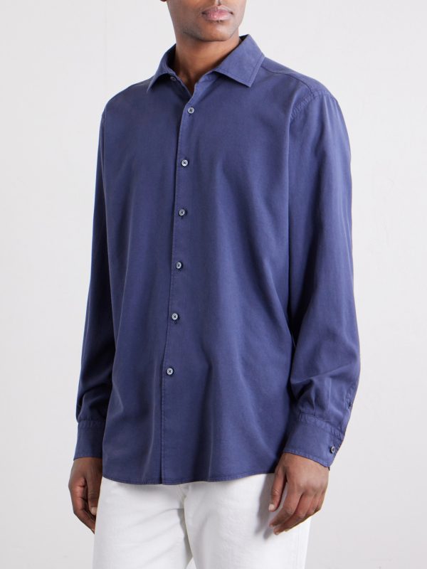 Garment-Dyed Mulberry Silk Shirt - FR Garment-Dyed Mulberry Silk Shirt - FR