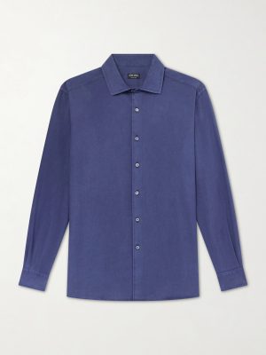 Garment-Dyed Mulberry Silk Shirt