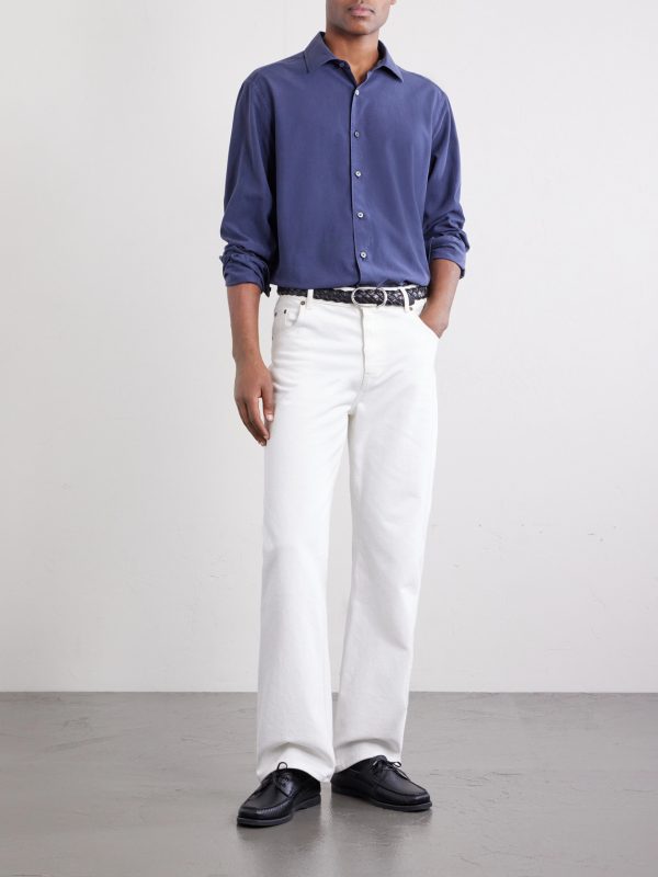 Garment-Dyed Mulberry Silk Shirt - OU Garment-Dyed Mulberry Silk Shirt - OU