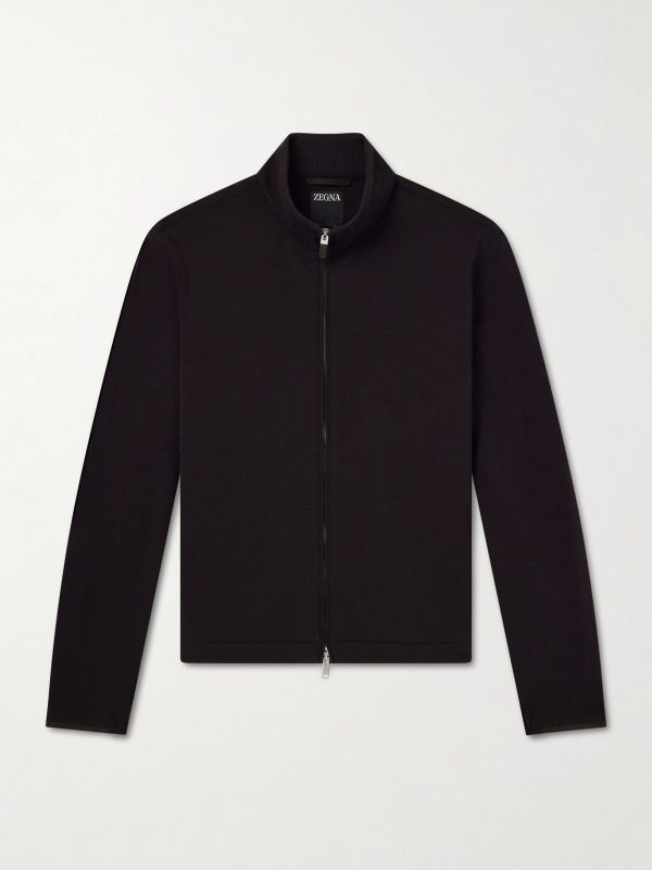 Honeycomb-Knit Cotton, Wool and Silk-Blend Zip-Up Sweater Honeycomb-Knit Cotton, Wool and Silk-Blend Zip-Up Sweater
