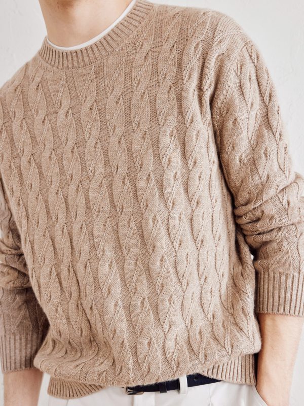 Cable-Knit Linen, Cashmere and Silk-Blend Sweater - CU Cable-Knit Linen, Cashmere and Silk-Blend Sweater - CU
