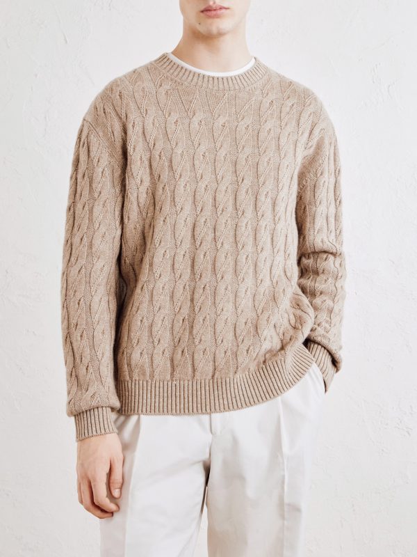 Cable-Knit Linen, Cashmere and Silk-Blend Sweater - FR Cable-Knit Linen, Cashmere and Silk-Blend Sweater - FR