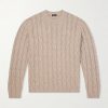 Cable-Knit Linen, Cashmere and Silk-Blend Sweater Cable-Knit Linen, Cashmere and Silk-Blend Sweater
