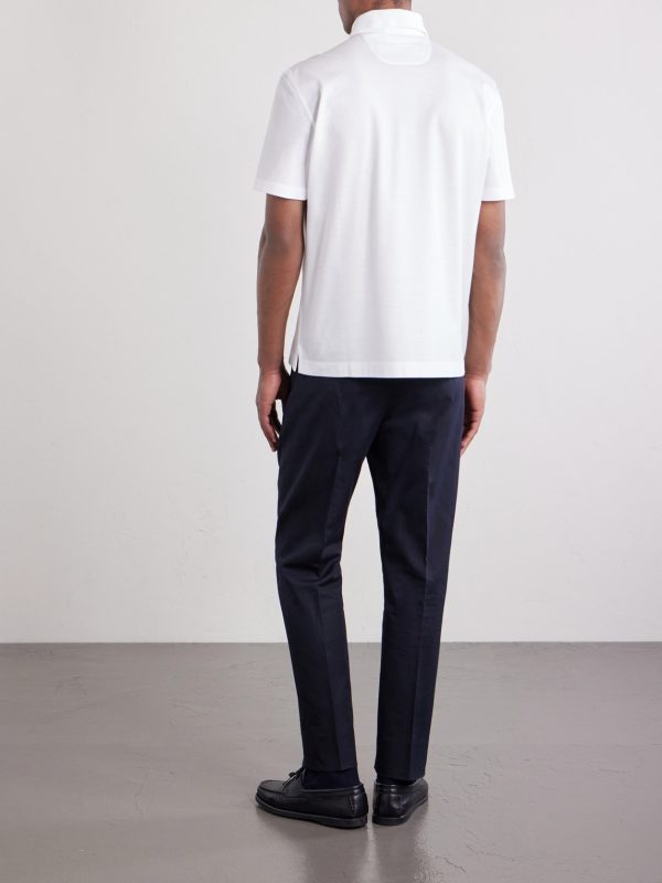 Knitted Cotton-Piqué Polo Shirt - BK