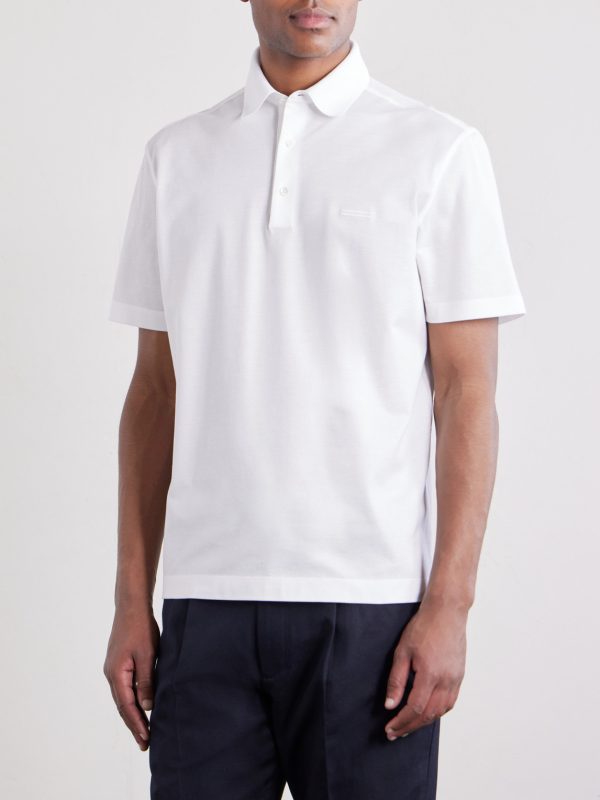 Knitted Cotton-Piqué Polo Shirt - FR