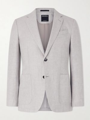 Wool, Linen and Silk-Blend Suit Jacket