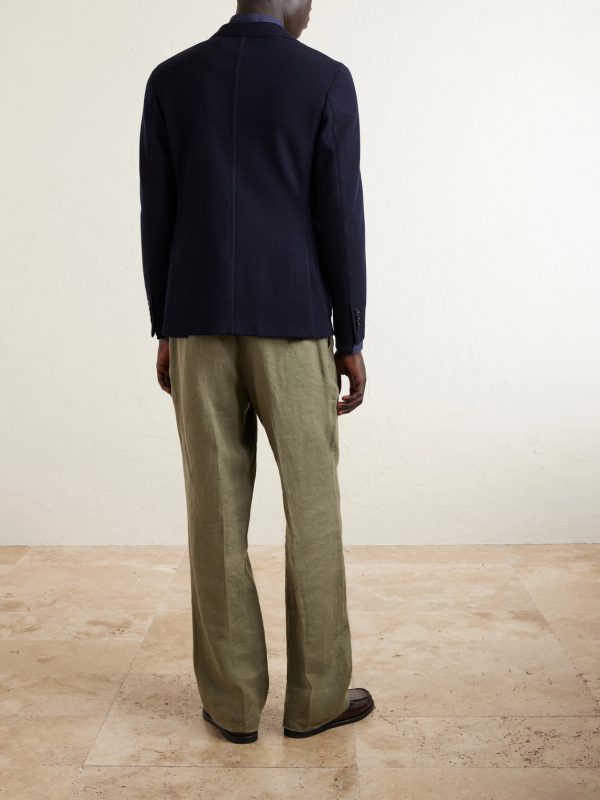 Wool and Cotton-Blend Piqué Blazer - BK Wool and Cotton-Blend Piqué Blazer - BK