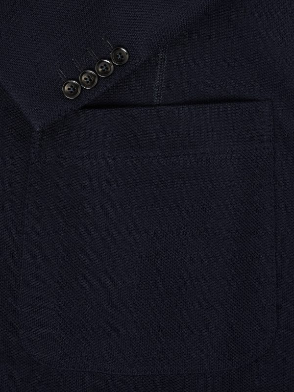Wool and Cotton-Blend Piqué Blazer - CU Wool and Cotton-Blend Piqué Blazer - CU