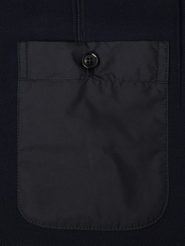 Wool and Cotton-Blend Piqué Blazer - E1 Wool and Cotton-Blend Piqué Blazer - E1