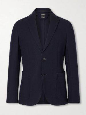 Wool and Cotton-Blend Piqué Blazer Wool and Cotton-Blend Piqué Blazer