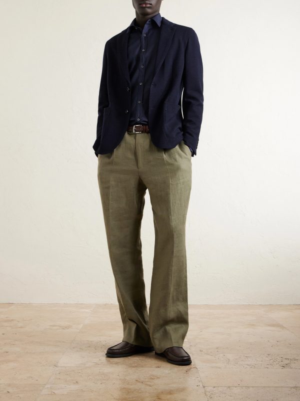 Wool and Cotton-Blend Piqué Blazer - OU Wool and Cotton-Blend Piqué Blazer - OU