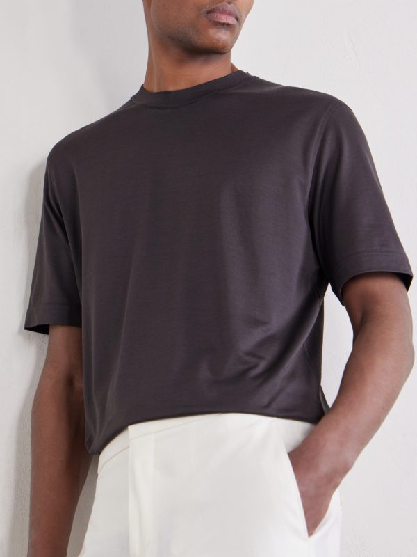 Cotton and Silk-Blend T-Shirt - CU Cotton and Silk-Blend T-Shirt - CU