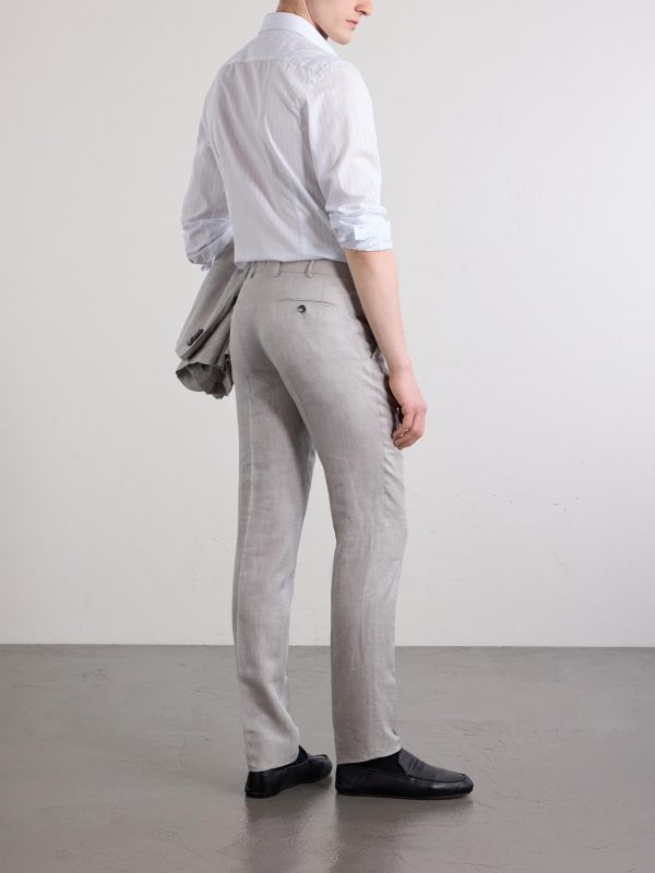 Slim-Fit Tapered Pleated Wool, Linen and Silk-Blend Suit Trousers - BK Slim-Fit Tapered Pleated Wool, Linen and Silk-Blend Suit Trousers - BK