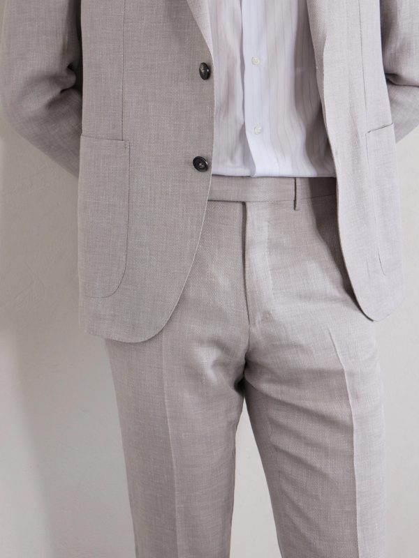 Slim-Fit Tapered Pleated Wool, Linen and Silk-Blend Suit Trousers - CU Slim-Fit Tapered Pleated Wool, Linen and Silk-Blend Suit Trousers - CU