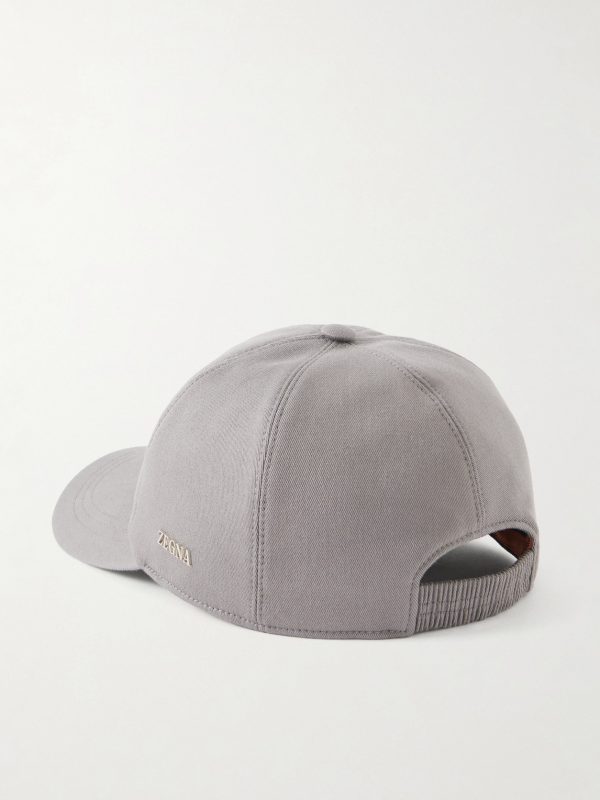 Embroidered Cotton-Twill Cap - BK