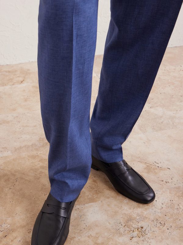 Tapered Pleated Linen Trousers - E1 Tapered Pleated Linen Trousers - E1