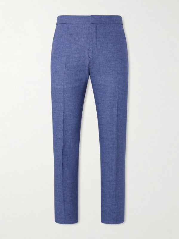 Tapered Pleated Linen Trousers Tapered Pleated Linen Trousers