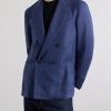 Double-Breasted Linen, Wool and Silk-Blend Blazer - FR