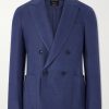 Double-Breasted Linen, Wool and Silk-Blend Blazer