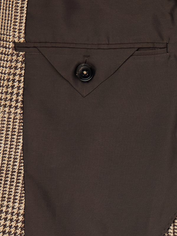 Houndstooth Linen, Silk and Wool-Blend Blazer - E2 Houndstooth Linen, Silk and Wool-Blend Blazer - E2