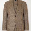 Houndstooth Linen, Silk and Wool-Blend Blazer Houndstooth Linen, Silk and Wool-Blend Blazer