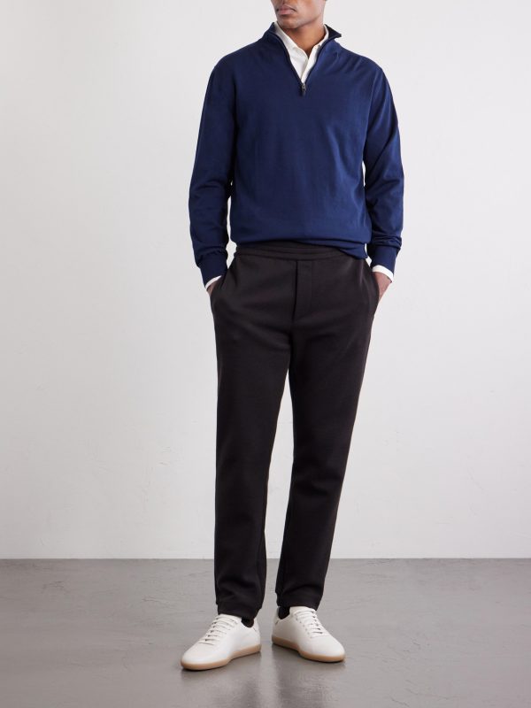 Straight-Leg Honeycomb-Knit Cotton, Wool and Silk-Blend Sweatpants - OU Straight-Leg Honeycomb-Knit Cotton, Wool and Silk-Blend Sweatpants - OU