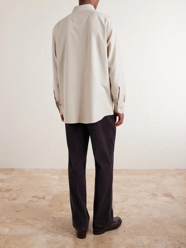 Garment-Dyed Mulberry Silk Shirt - BK Garment-Dyed Mulberry Silk Shirt - BK