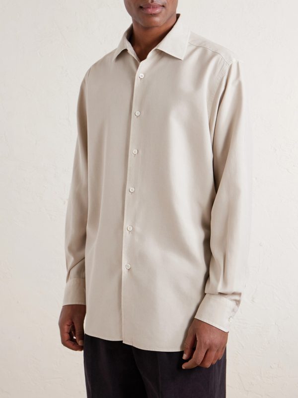 Garment-Dyed Mulberry Silk Shirt - FR Garment-Dyed Mulberry Silk Shirt - FR