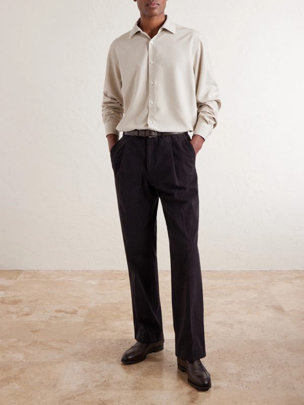 Garment-Dyed Mulberry Silk Shirt - OU Garment-Dyed Mulberry Silk Shirt - OU