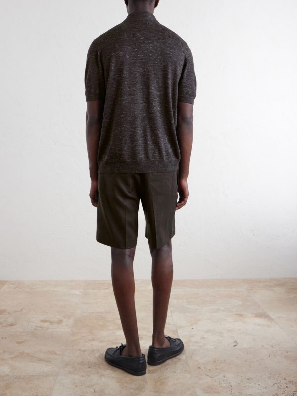 Silk, Cashmere and Linen-Blend Polo Shirt - BK Silk, Cashmere and Linen-Blend Polo Shirt - BK