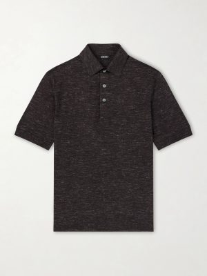 Silk, Cashmere and Linen-Blend Polo Shirt Silk, Cashmere and Linen-Blend Polo Shirt