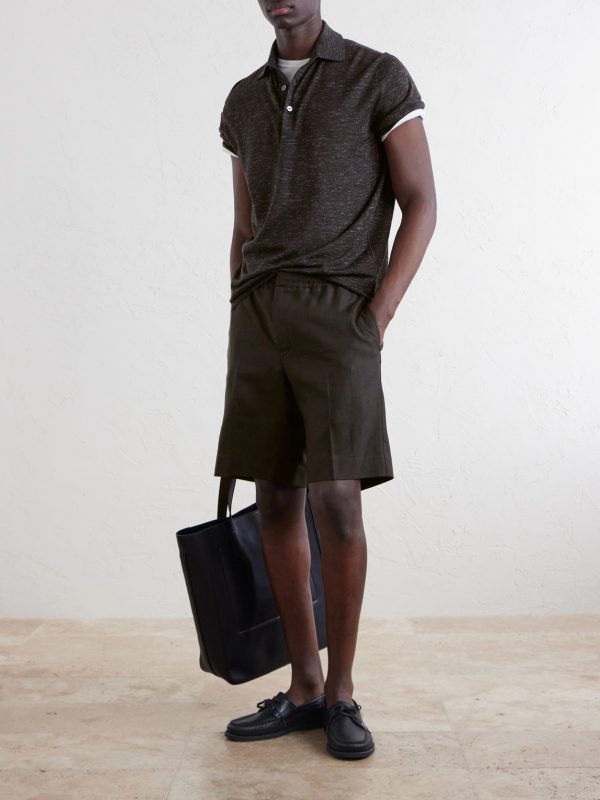 Silk, Cashmere and Linen-Blend Polo Shirt - OU Silk, Cashmere and Linen-Blend Polo Shirt - OU