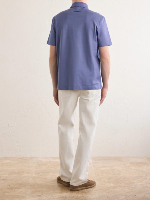 Knitted Cotton-Piqué Polo Shirt - BK Knitted Cotton-Piqué Polo Shirt - BK