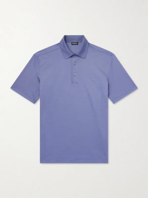 Knitted Cotton-Piqué Polo Shirt