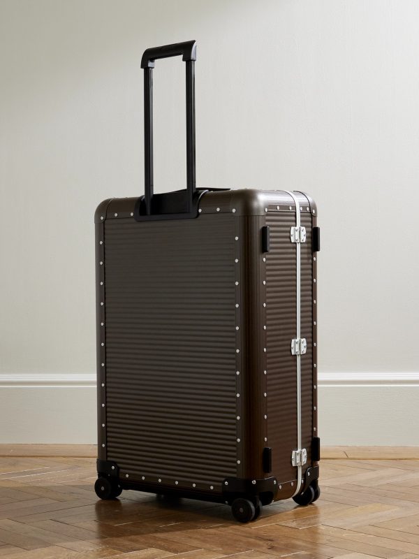 Bank Spinner 76cm Leather-Trimmed Polycarbonate and Aluminium Suitcase - BK
