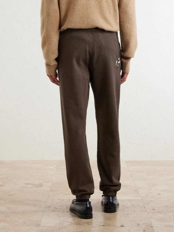 Logo-Print Paint-Splattered Cotton-Jersey Sweatpants - BK Logo-Print Paint-Splattered Cotton-Jersey Sweatpants - BK