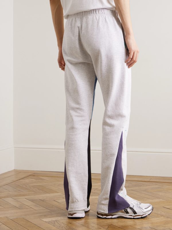 Logo-Print Paint-Splattered Cotton-Jersey Sweatpants - BK Logo-Print Paint-Splattered Cotton-Jersey Sweatpants - BK