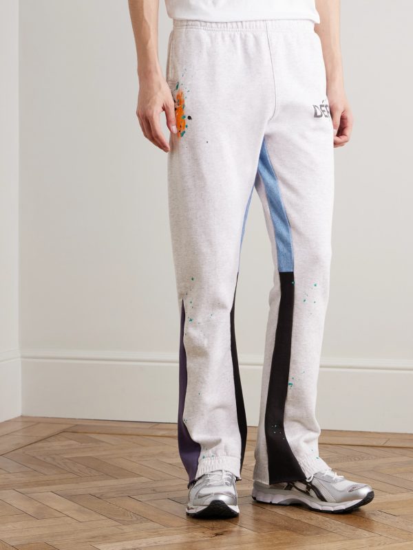 Logo-Print Paint-Splattered Cotton-Jersey Sweatpants - FR Logo-Print Paint-Splattered Cotton-Jersey Sweatpants - FR