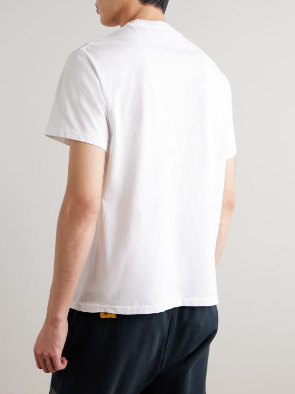 French Lux Flocked Cotton-Jersey T-Shirt - BK French Lux Flocked Cotton-Jersey T-Shirt - BK